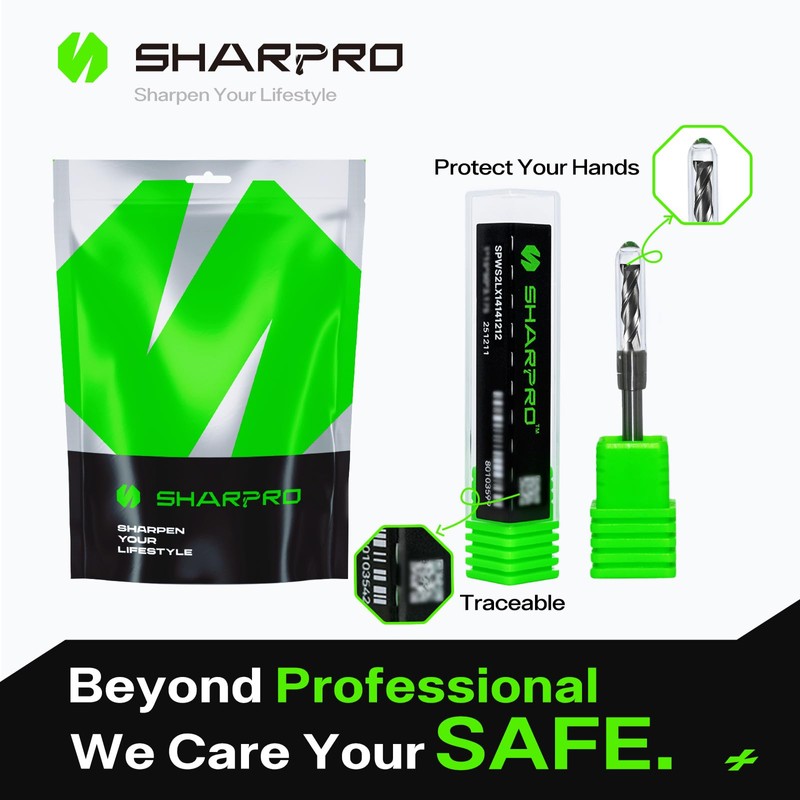 SHARPRO Spiral Upcut Router Bit 1/4 Inch Shank 1/4 Inch