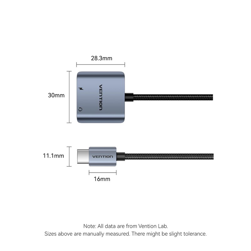 VENTION USB-C to 3.5mm Audio Adapter with PD 60W Fast