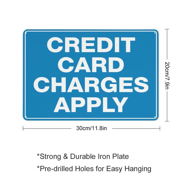 Compladeta Credit Card Charges Apply Sign For Business 8""X12"" Rust