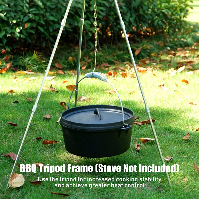BBQ Tripod Frame with Chain and Hook Storage Bag Adjustable