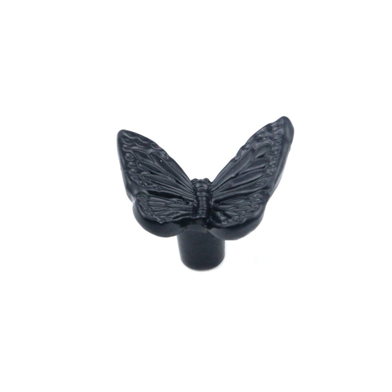 MY MIRONEY 6-Pack Butterfly Drawer Knobs Black Cabinet Decorative Pull