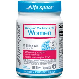 Life-Space Urogen Probiotic with Cranberry for Urinary Tract Health, Women's Probiotic with Lactobacillus rhamnosus&reuteri. for Vaginal Health, 11 Billion CFU per Capsule, 2-Month Serving-60 Capsules