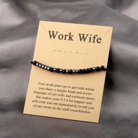 MAOFAED Work Wife Morse Code Bracelet for Her Morse Code Jewelry Work Wife Definition Work Bestie Gift (Work Wife codeCA)