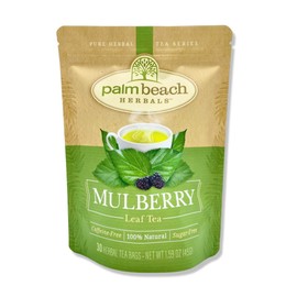 Mulberry Leaf Tea - Pure Herbal Tea Series by Palm Beach Herbals (30ct) [Packaging May Vary]