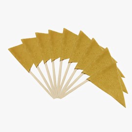 100 Pcs Solid kraft paper Toothpick Flags Small Mini Plain kraft paper Color Triangle Stick Cupcake Toppers Flags DIY Decoration