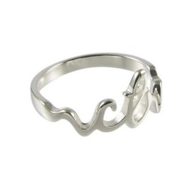 One Moment In Time H13 Size 6.5 Cursive Small Stainless Steel Ring Women's Mormon LDS CTR