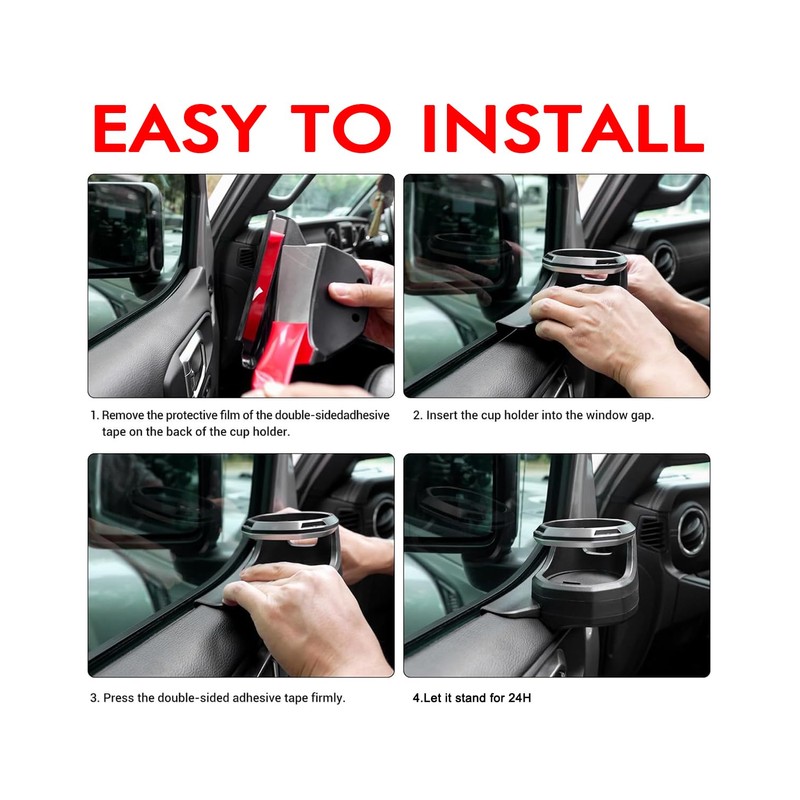 Cup Holder for Jeep Wrangler JK 2018-2024 Left Side Door