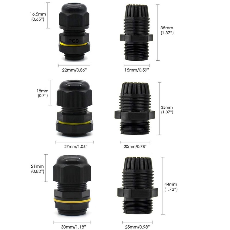 15 HUYU Waterproof IP68 Connectors M20 M25 PG9 for 4-14mm