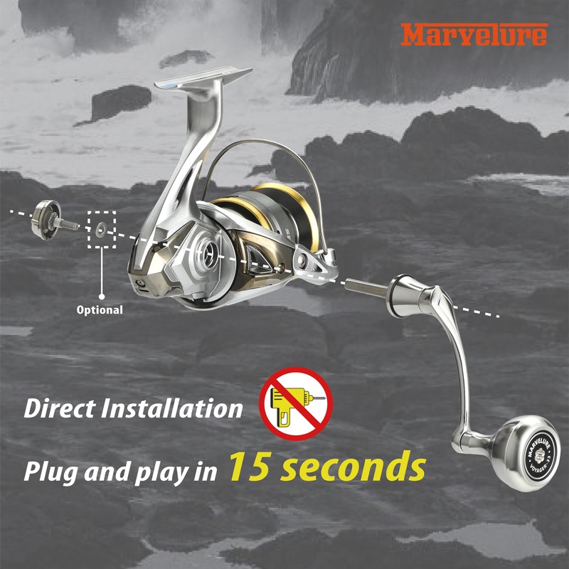 MARVELURE Locked-Type Power Handle (Square Shaft) Compatible for Shimano 17
