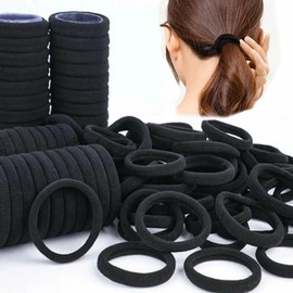 Hair Bobbles for Women, 200 Pack Black Hair Bobbles Soft Hair Ties No Damage, Seamless Hair Bands for Thick Curly Hair, Strong Elastic Ponytail Holders Hair Accessories (Black)