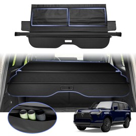 Automiim Extra Leather Pouch Cargo Cover for Lexus GX550 GX 550 2024 2025 Toyota Land Cruiser Trunk Cover Retractable Rear Security Shade Shield Cover No Gap