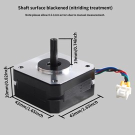 BCZAMD Prusa i3 MK4 3D Ptinter Accessory Extruder 42-20 Stepper Motor Replacement: 2 Phases 1A 1.8 Degree 0.19 N.M Small Stepper Motor with Integrated Cable Fit Prusa XL 3.9 E-Axis