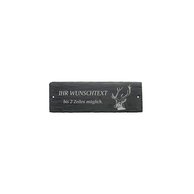 Door Sign Deer Head Antlers Engraved with Desired Text Made