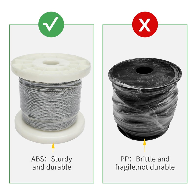 5/32" Wire Cable Rope Kit ，Vinyl Coated 304 Stainless Steel
