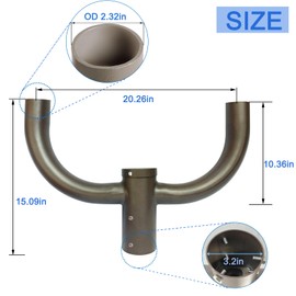iFvBey Bull Horn Mount Bracket Use for Parking Lot Light, 2 3/8" Bullhorn Tenon Adapter Round Pole for Outdoor LED Shoebox Area Light…