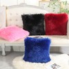 Cute Pink Fur Throw Pillow Covers Fluffy Pillow Cover, Set