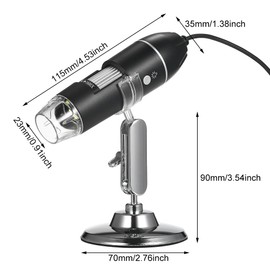 321P 1600X for IOS and Android 2 in 1 HD Digital Microscope Hand-Held Portable Microscope New 2 Million Digital Microscope with Metal Stand