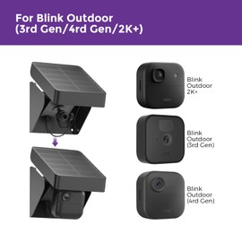 Solar Panel Charger Mount for Blink Outdoor Cameras – Compatible with Blink Outdoor 4 (4th Gen),Outdoor 2K+,Outdoor (3rd Gen), XT2 & XT – Built-in 3300mAh Battery,IP67 Waterproof,360° Adjustable Mount