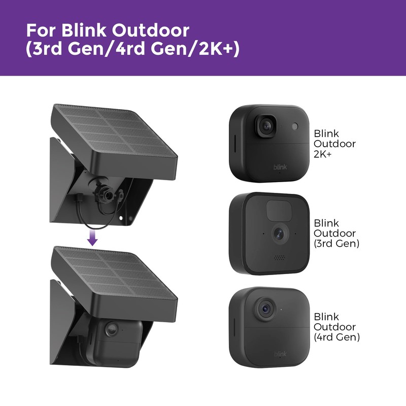 Solar Panel Charger Mount for Blink Outdoor Cameras – Compatible