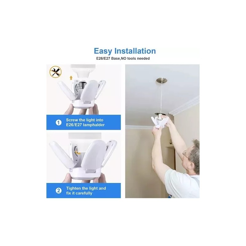 Yinlikede Luz Led Deformable De Garaje Led 6000lm 60w 2pzs