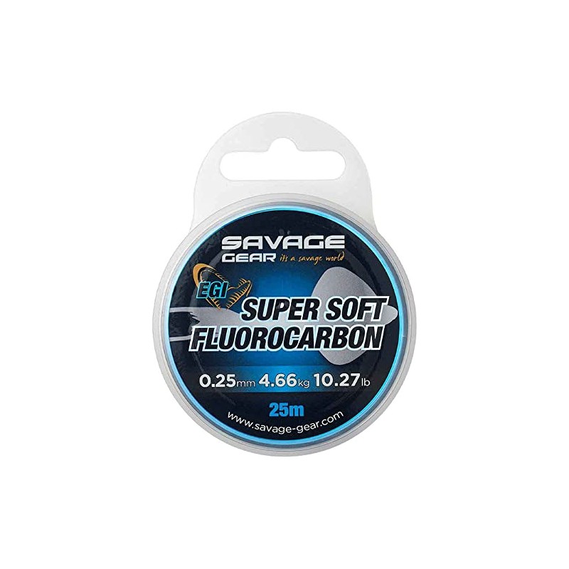 Savage Gear Super Soft Fluorocarbon Egi 25M 0.25Mm 4.66Kg 10.27Lb