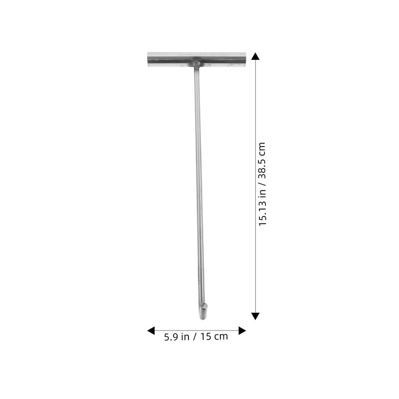 GANAZONO Stainless Steel Manhole Cover Hook T-Shaped Lifting Tool for