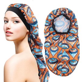 Premium Silk Satin Bonnet for Sleeping: Hair Wrap Adjustable Sleep Cap for Women and Men: Single Layered Bonnets for Curly, Braided, and Straight Hair (Red)