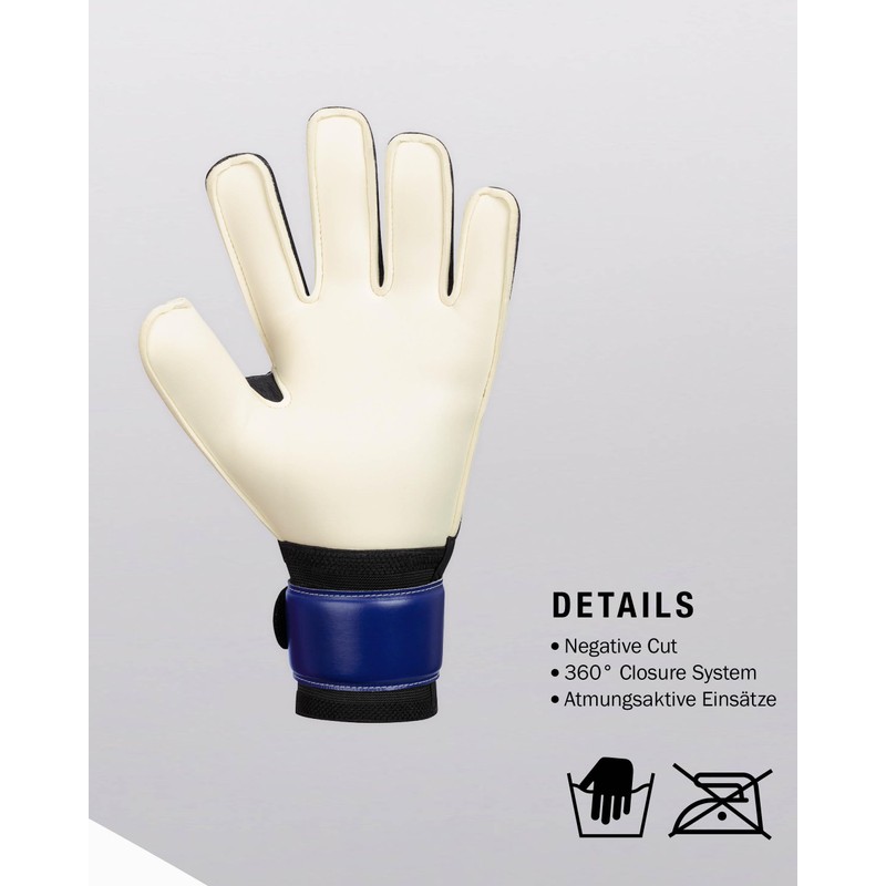 JAKO Unisex River Basic RC Protection Goalkeeper Gloves, Navy/SkyBlue/Coral, 4