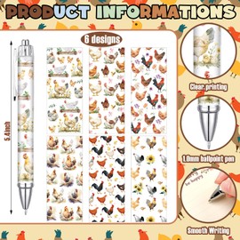 Sayglossy 13 Pcs Chicken Gifts Chicken Stationery Gifts Set Include 6 Pads Funny Chicken Sticky Notepad 6 Chickens Ballpoint Pens and 1 Pencil Case Pouch for Chicken Lover Gifts Office Accessories