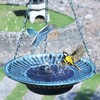12.3" Hanging Bird Bath with Solar Fountain Bird Bath Bubbler，Birdbath