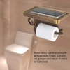 Antique European Vintage Brass Toilet Bathroom Paper Holder Phone Shelf