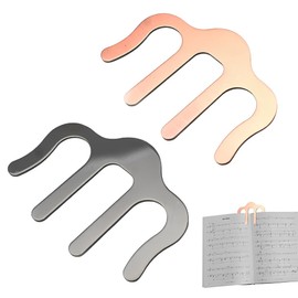 Pack of 2 Metal Music Book Clips Music Book Clip Sheet Music Book Page Holder Book Clip Bookmark Universal Tool for Sheet Music Books Piano Books Music Book Page Clips