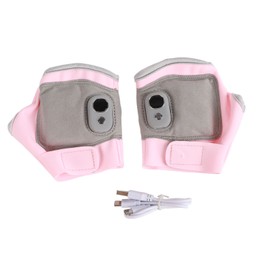 2 Pcs Heated Glove Multifunctional Self Heating Half Finger USB Charging Pink Hand Warmers with Display for Hiking Outdoor