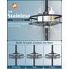 SEIRIONE Corner Shower Caddy Tension Pole, Rustproof Bathroom Shower Organizer