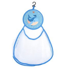Baby Bath Toy Organiser, Large Capacity, Hanging Bathroom Storage Bag with Quick Drying Net, Cute Cartoon Pattern for Children (Dolphin)
