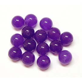 Purple Jade Gemstone Beads, 8 mm, 6 mm, 4 mm, Round, Semi-Precious Stones, Gemstones, Jewellery Making Accessories, Jewellery Beads (6 mm - 18 Pieces)