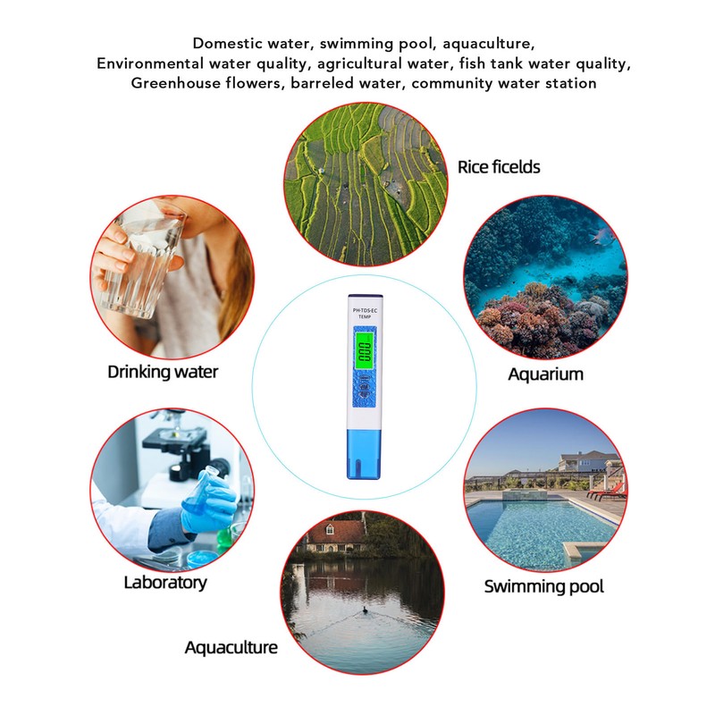 Water Quality Tester 4 in 1 PH EC TDS TEMP