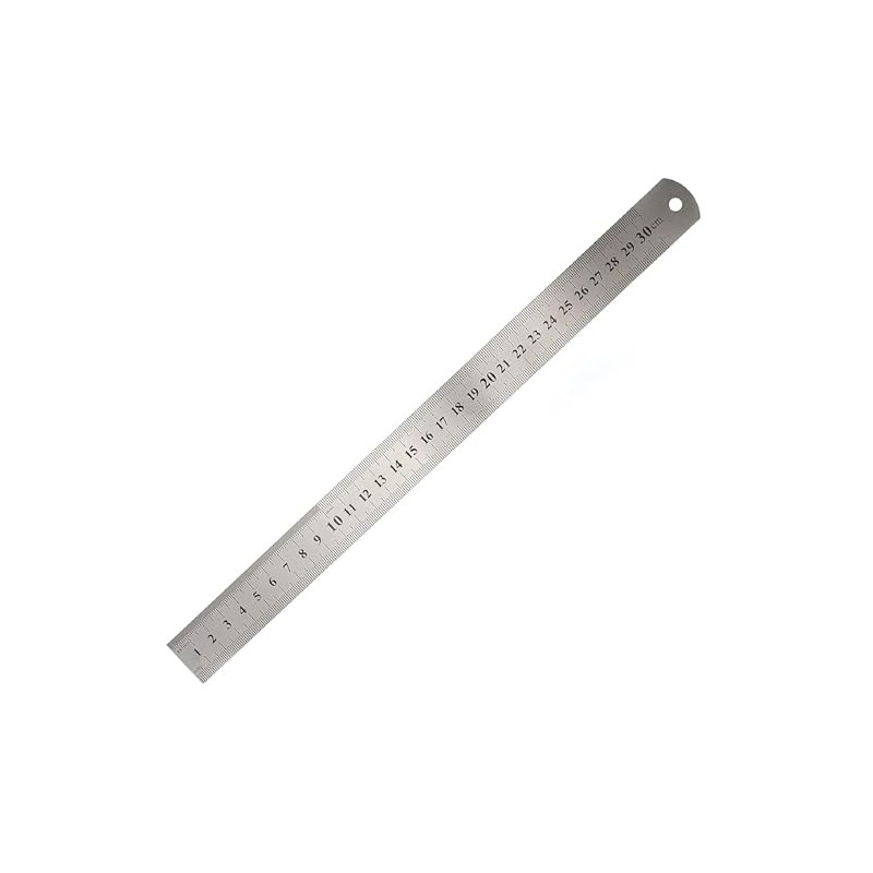 Straight Ruler, 11.8 inches (30 cm), Steel Ruler, Stainless Steel