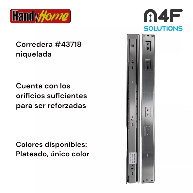 Handyhome Corredera Cajón Handyhome 50cm X 4.5cm 2paquetes 4pz 43718