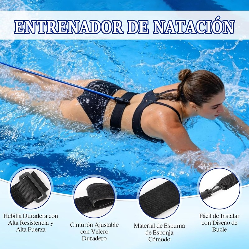 Cinturón de Entrenamiento para Natación 4M, Banda Elástica de Resistencia