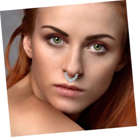 CHILDWEET Lightweight Nose Cuff Ring for Women No Piercing Nose Jewelry Zircon for Parties