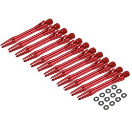 PATIKIL Aluminum Dart Shafts 35mm, 12 Pack 2BA Thread Dart Stems Replacement Accessories with Rubber Rings for Steel Tip, Red