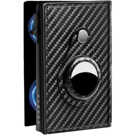 TIZYFF TIZYFF AirTag Smart Wallet for Men, RFID Blocked Thieves, Cash and Credit Cards (AirTag not included), Carbon Fibre, Apricot-approx. 10 cm x 7 cm x 3 cm, Modern, Apricot-ca, Modern
