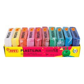 Jovi - Plastilina a base vegetale 10 x 50 g - Multicolore, colori vivaci, grande plasticità, senza glutine - Per bambini dai 3 anni