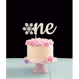 Sugar Plum Creations One - Decoración para tarta, diseño de copo de nieve, color plateado