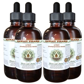 Ajwain Alcohol-Free Liquid Extract, Organic Ajwain (Trachyspermum Ammi) Seed Glycerite Hawaii Pharm Natural Herbal Supplement 4x4 oz