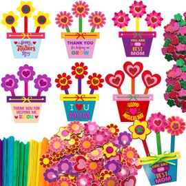 Mother Day Crafts for Kids 24 Set Flower Craft for Kids, Happy Mother's Day Flower Pot for Toddlers School Classroom, Mothers Day Craft Activity Project, Gifts For Mothers Day, Kid Crafts for Mom