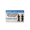 Disability Awareness Urgent Toilet Access Card, Weak Bladder/Bowel, Blue