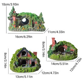 AIMALL Resin Grass House for Aquarium - Simulated Thatch Decoration, Fish Hideout, Enhances Playfulness and Relieves Stress, Suitable for All Water Types