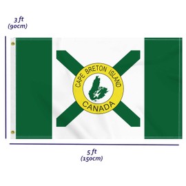 3×5 FT Canada Cape Breton Island Flag, Large 100D Canadian Nova Scotia City Outdoor Banner,Doube Side Printing Decor For Patio Garden With Brass Gromment